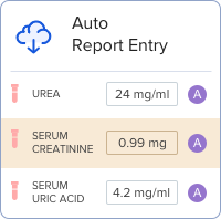 image of a dashboard showcasing automated blood chemistry report value entered using blood chemistry software