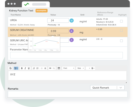 image illustrating comprehensive reporting management with blood chemistry test software, showcasing report samples