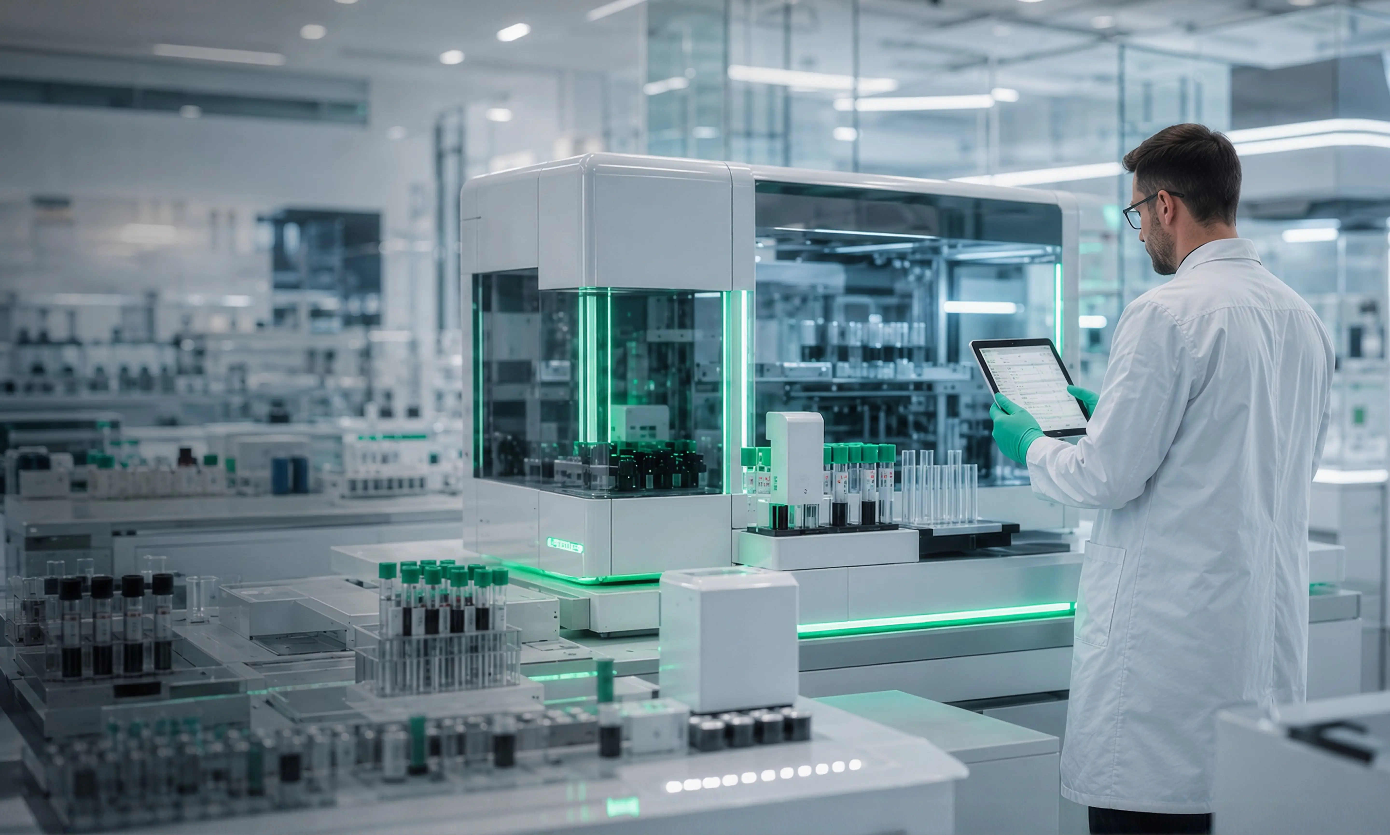 Image illustrating a lab technician using CrelioHealth’s user-friendly, cost-effective LIMS to improve productivity, maximize ROI, and reduce operational costs