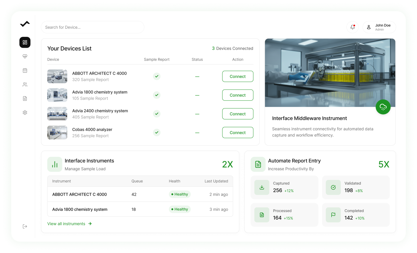 Home collection management dashboard
