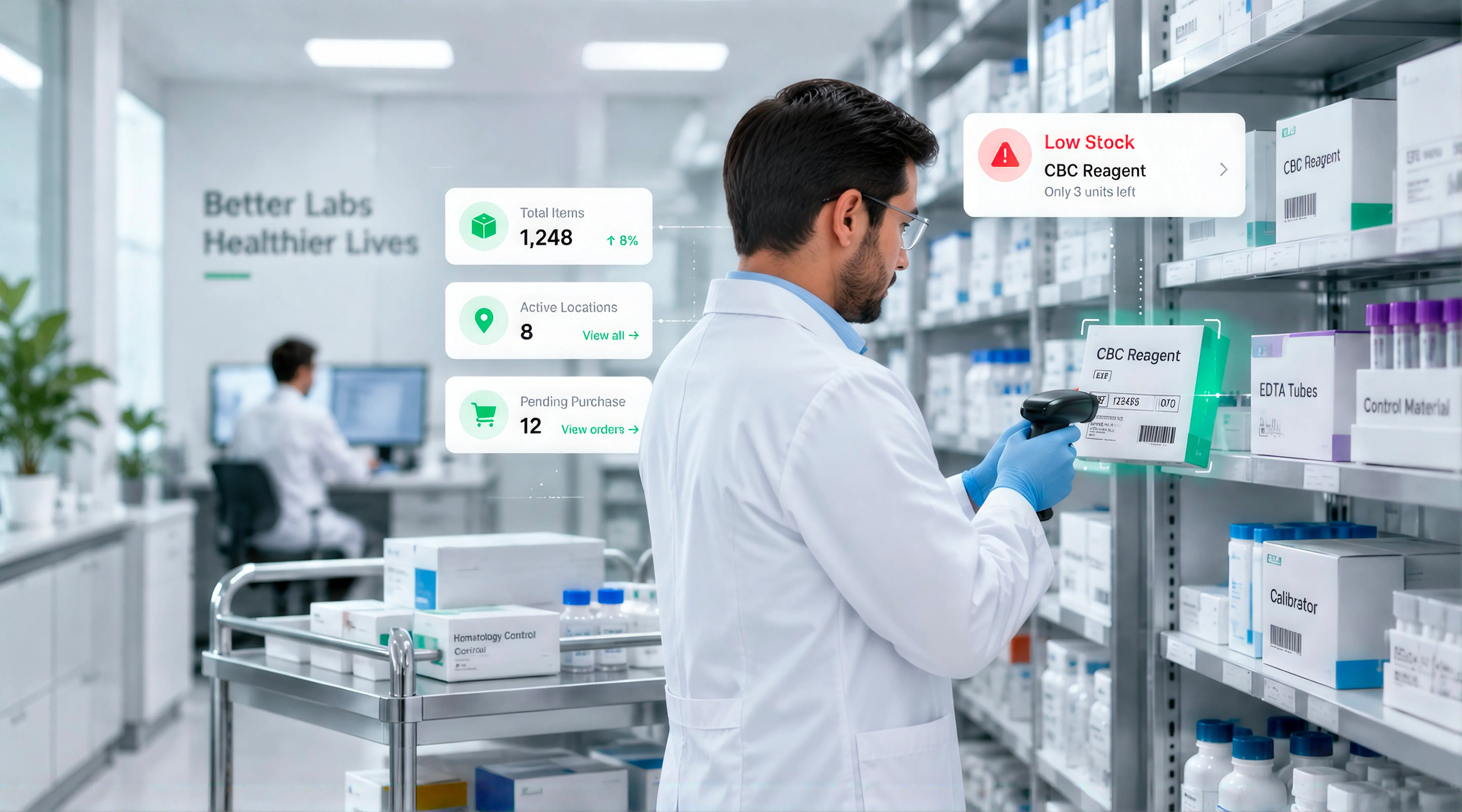 Lab team managing multiple laboratory centers from a single CrelioHealth dashboard