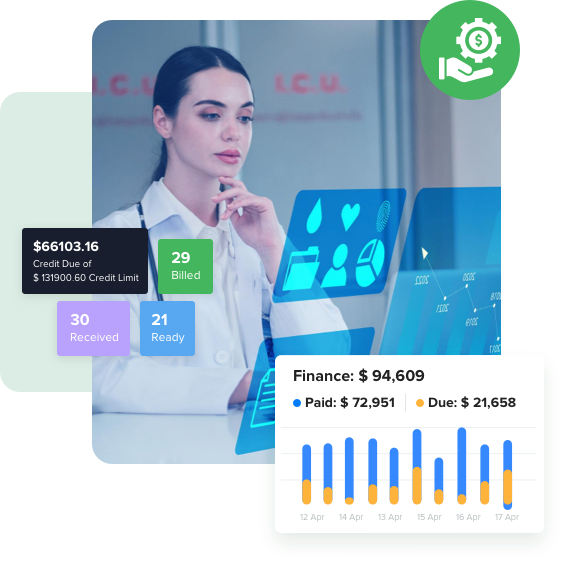 lab professional analyzing financial data on a laptop and tablet with a lab monitoring system, illustrating strategies to keep lab business and financial overheads low and maintain cost efficiency