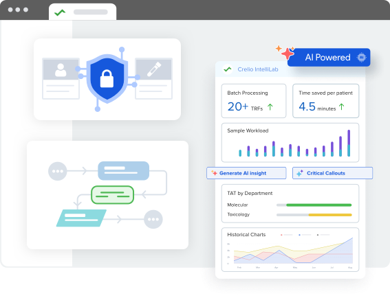 secure access and implementation status screen for laboratory software
