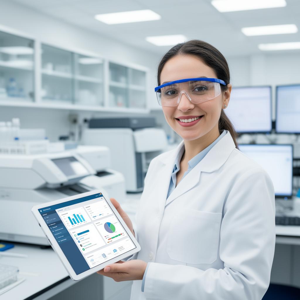 Lab scientist using CrelioHealth Medical LIS dashboard
